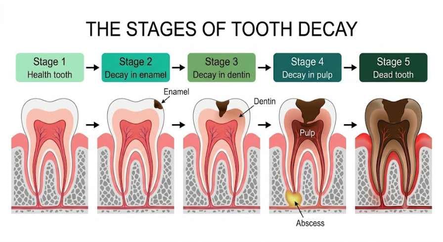 Tooth Decay Progression Diagram